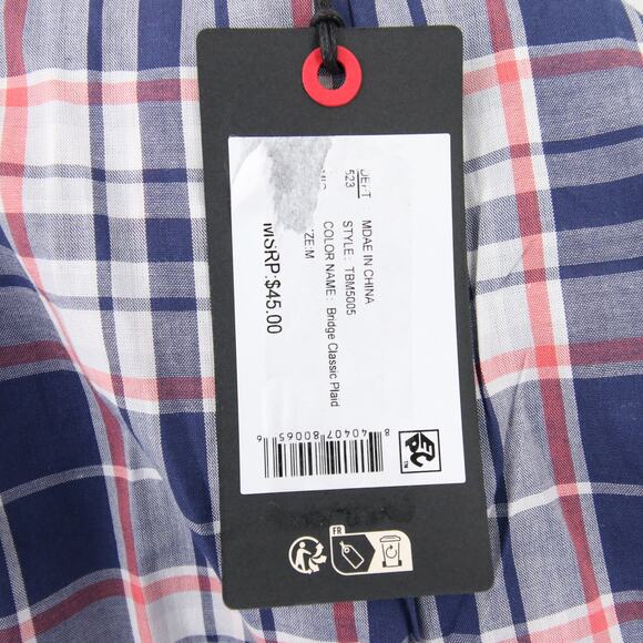 Ted Baker Men's Sleep Shorts Blue Red Plaid Boxer Style Pajama Shorts Medium - Picture 9 of 11